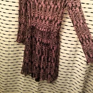 ISABEL MARANT pink fringed silk pattern dress